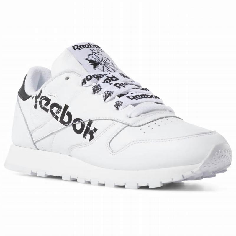 Reebok Classic Leather Tenisky Damske - Biele/Čierne CS1439FI